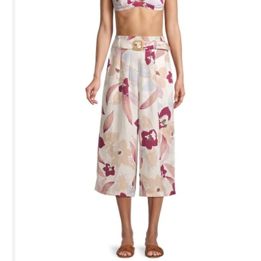 NWT Revel Rey Pheobe Leche Cropped Wide Leg Pants Large Resortwear